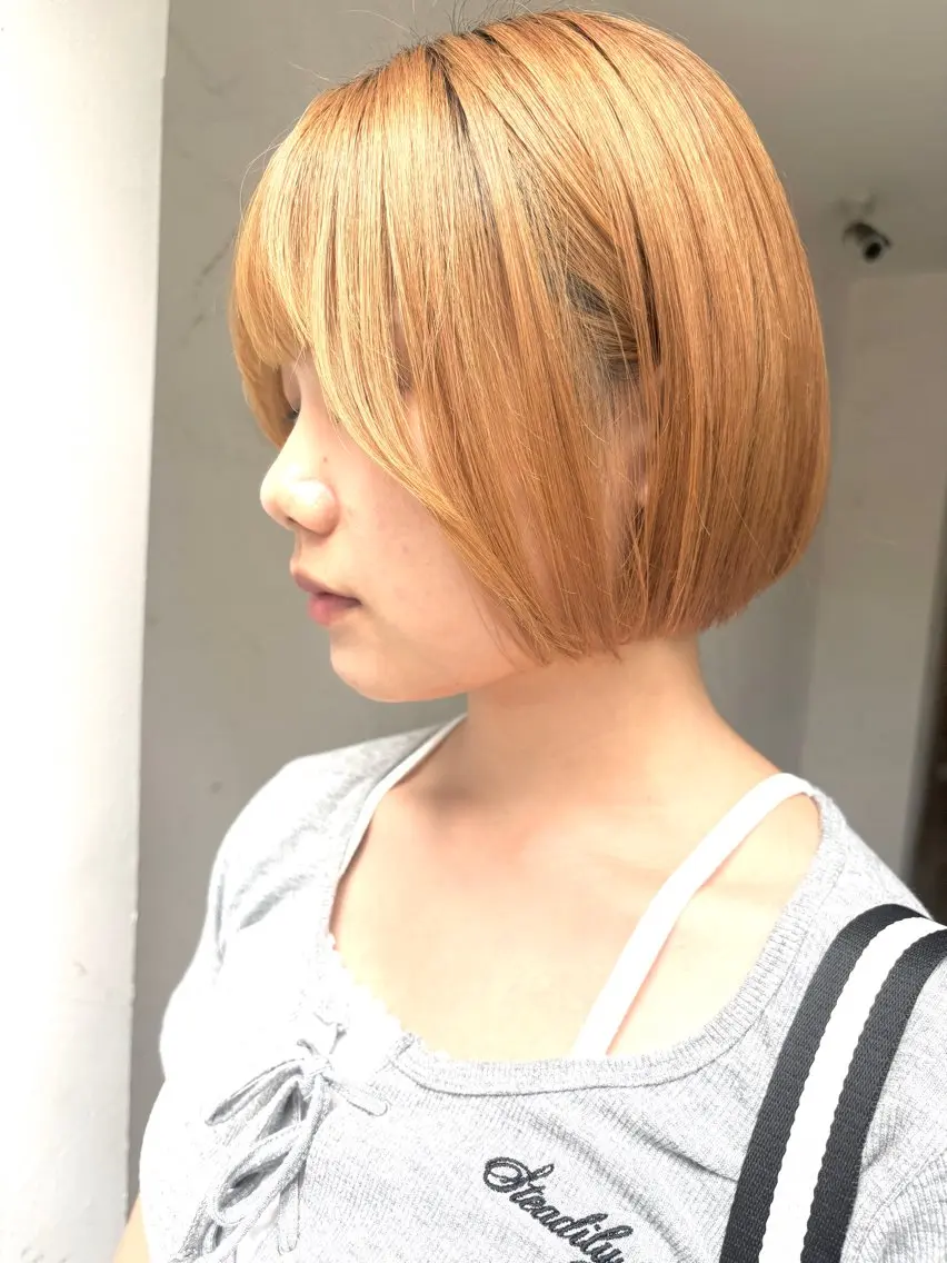 ショート ボブ カット 朝尾 愛花のヘアスタイル