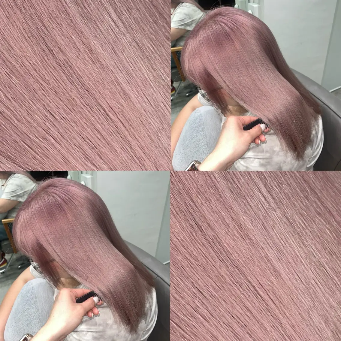 カラー ベージュカラー ブリーチ ピンクカラー ピンクベージュ natsuko🍒 cutモデル募集🍒のヘアスタイル
