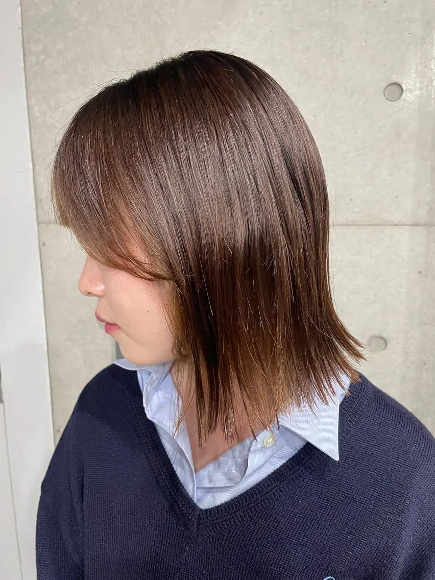 ミディアム カラー カット ヘアカラー トリートメント 表参道🌿赤み消し カラー/チナツのヘアスタイル