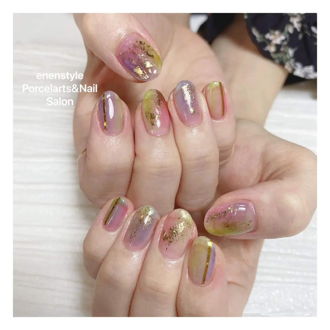 ミディアム ネイル 🐾enen style 🐾のネイルデザイン