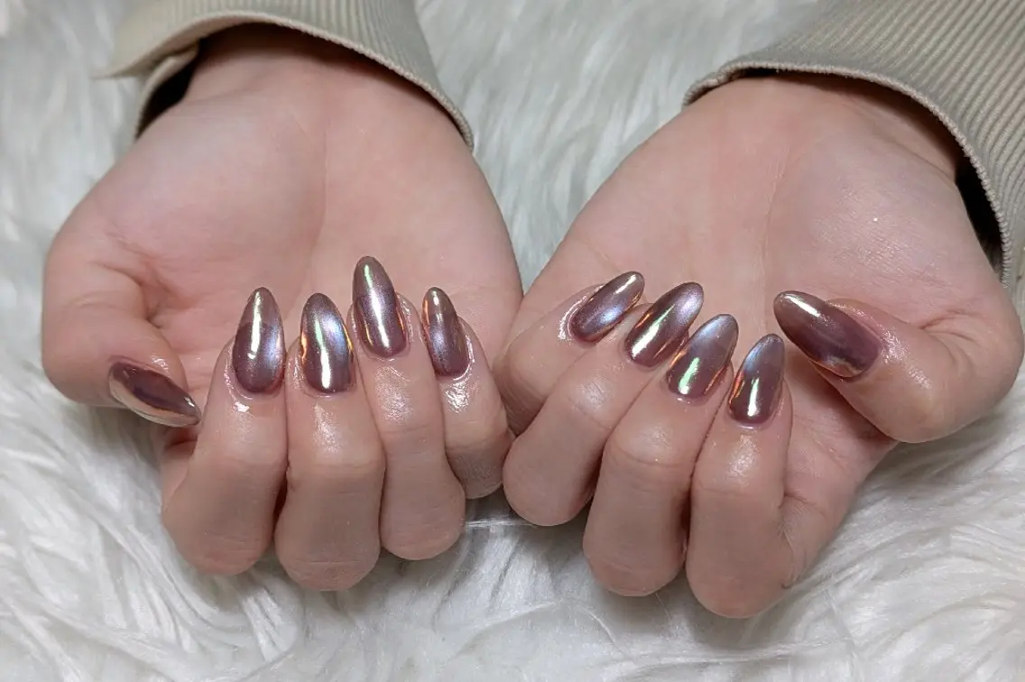 ネイル 氷ネイル・うるうるネイル マグネットネイル ミラーネイル シンプルネイル ハンドネイル m&pPrivate nailsalonのネイルデザイン