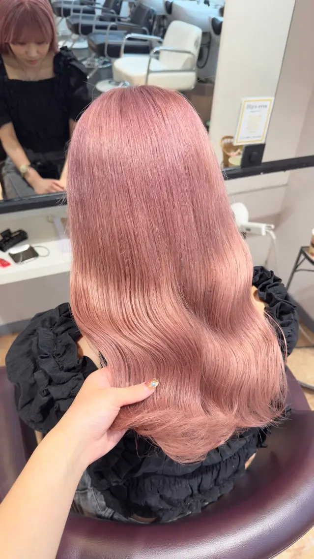 カラー ベージュカラー ブリーチ ピンクカラー ピンクベージュ ヘアカラー トリートメント インナーカラー♡ Nanakoのヘアスタイル