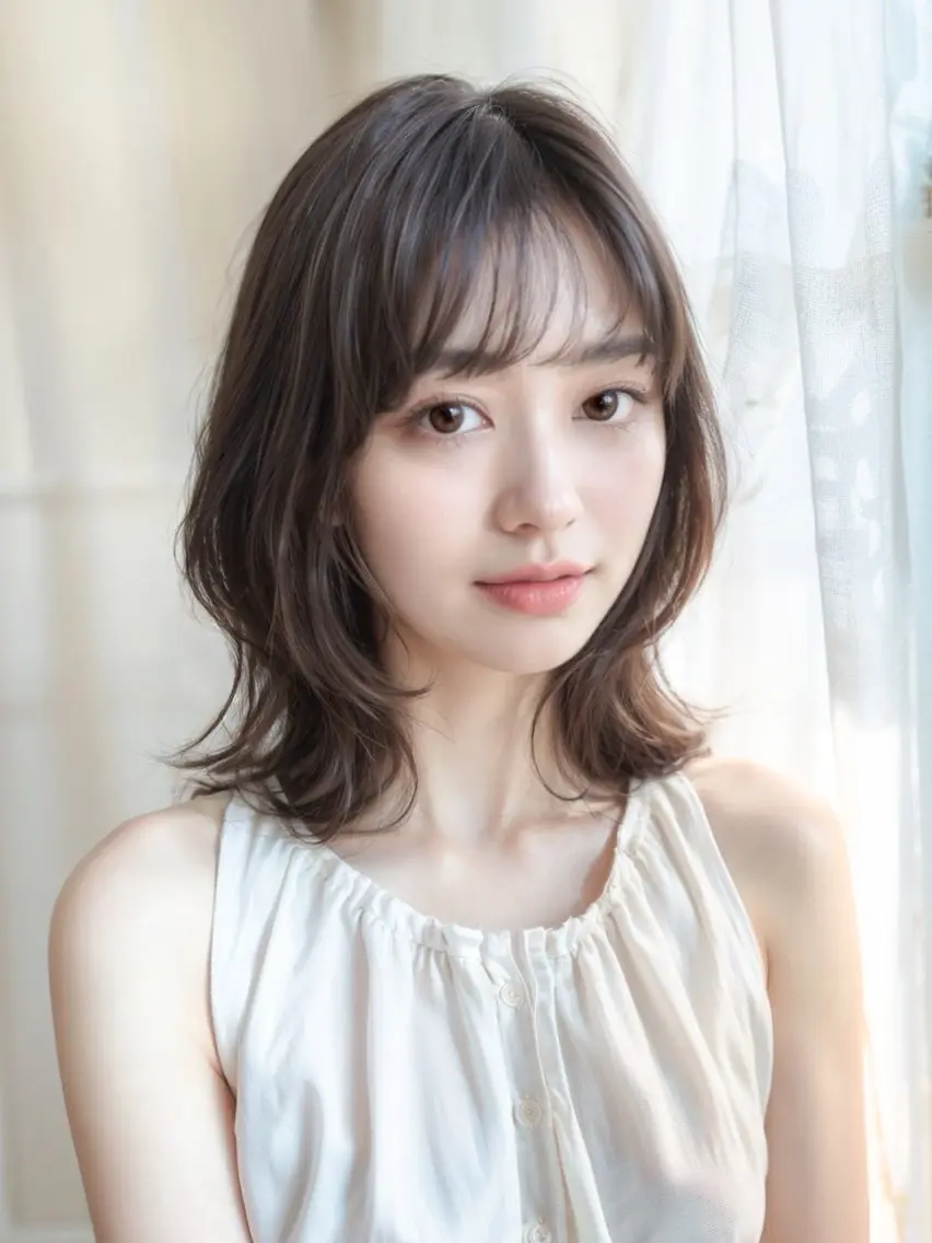 セミロング 髪質改善 un knownのヘアスタイル