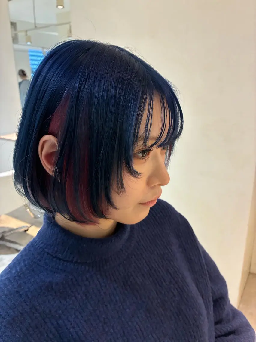 ショート カラー ボブレイヤー インナーカラー ボブ レイヤーカット カット ヘッドスパ ✨髪のソムリエ✨ 岩川和生のヘアスタイル
