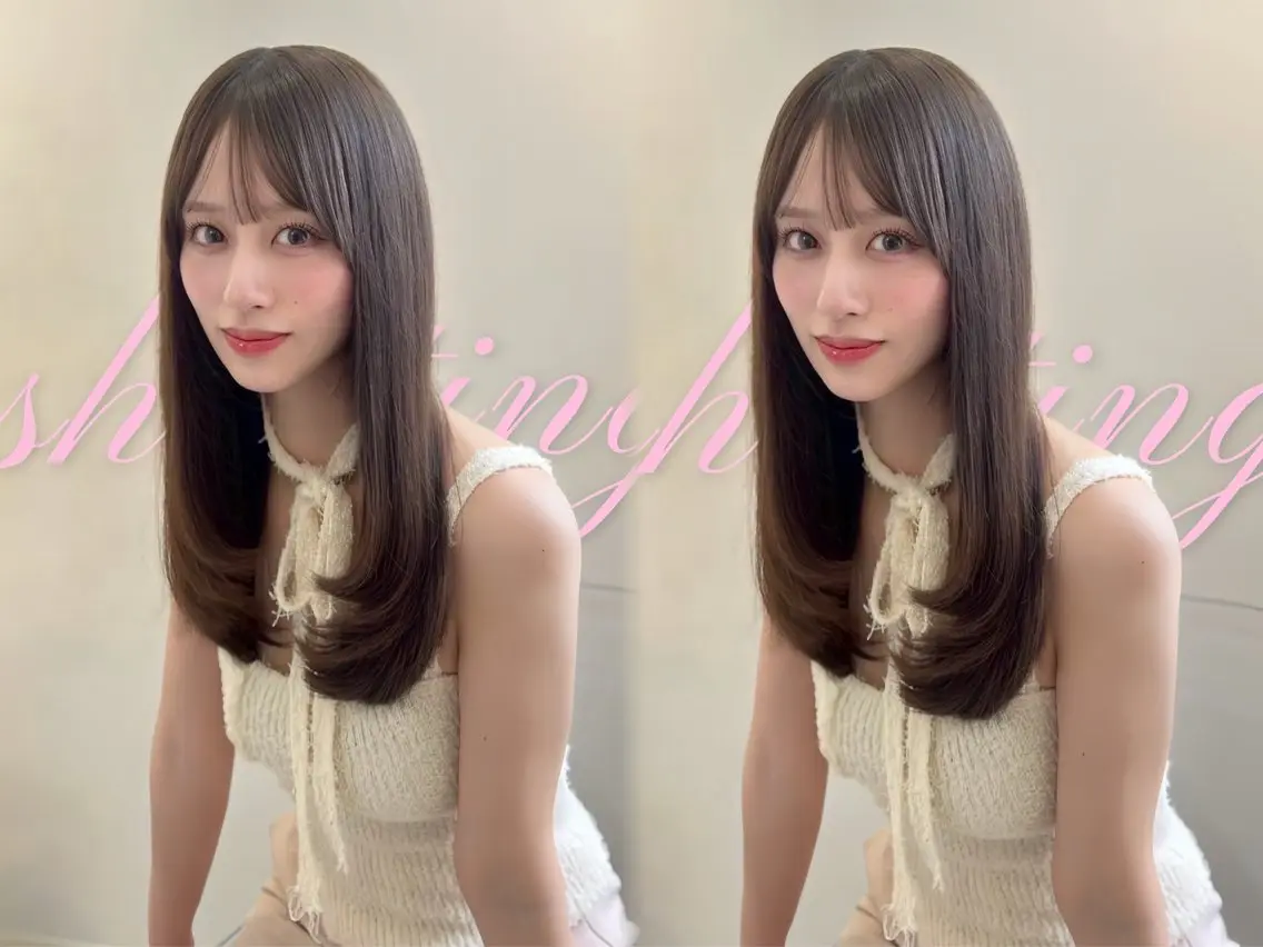 セミロング レイヤーカット ローレイヤー カット ヘアカラー トリートメント 海外風レイヤー🎀 新宿MOMOKA🍑のヘアスタイル