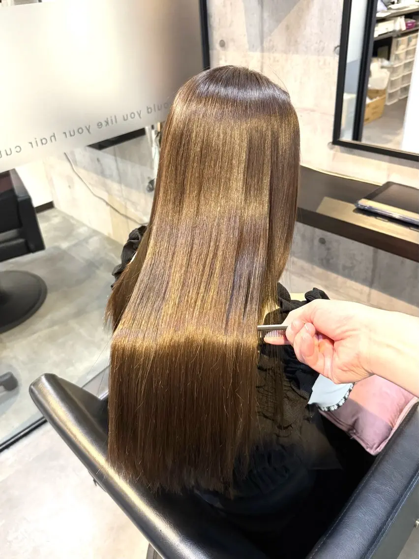 ロング 縮毛矯正 カット 縮毛矯正 トリートメント 👑髪質改善カラー 中垣斗希のヘアスタイル