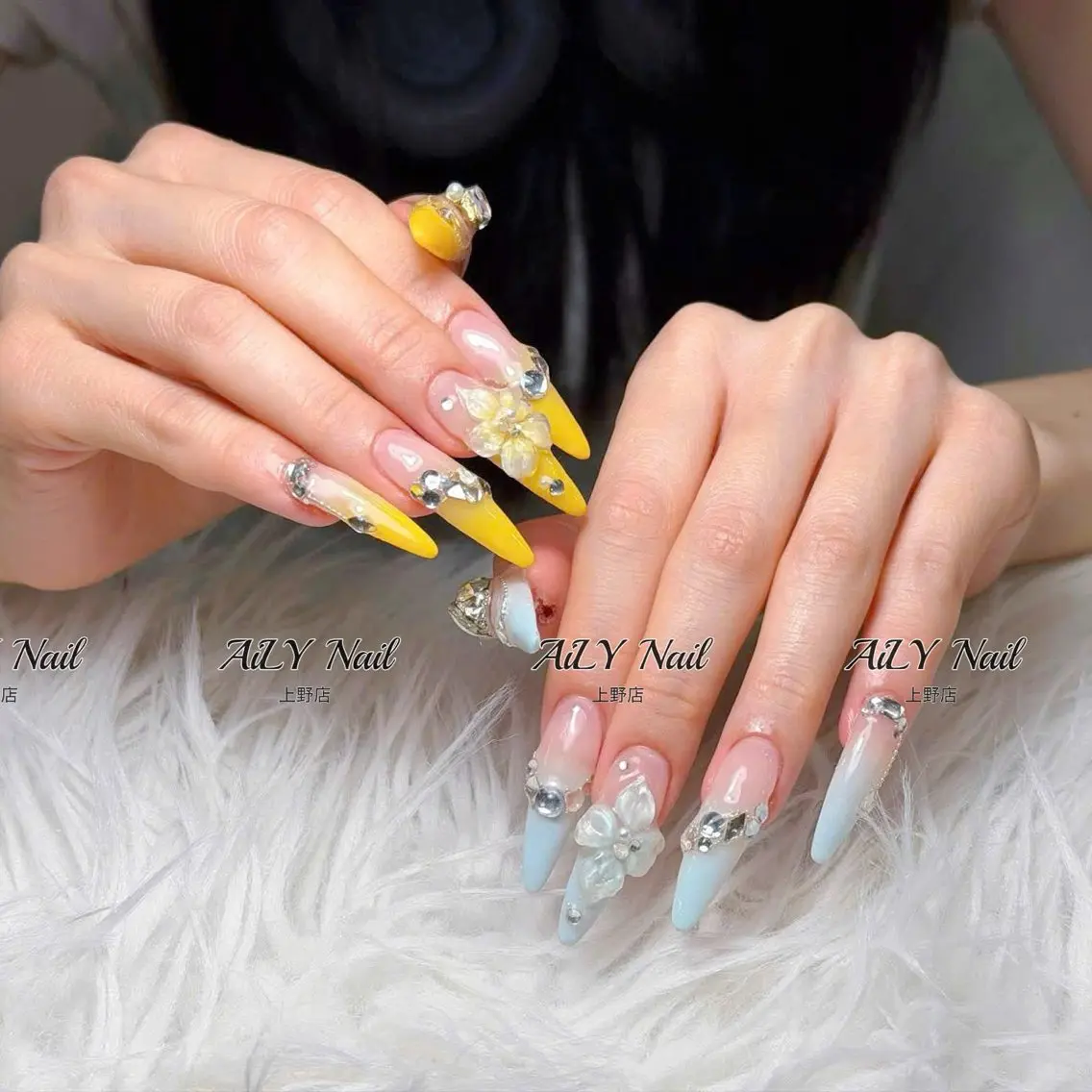 ネイル アートネイル フラワーネイル ジェルネイル マグネットネイル ニュアンスネイル ハンドネイル AiLy Nail 上野店のネイルデザイン
