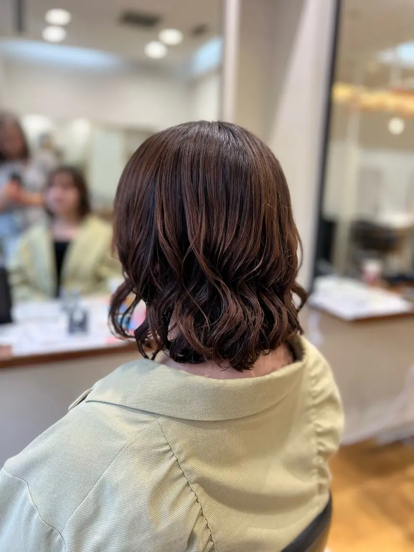 ショート ボブ 🌙コテ巻き風パーマ 🌙菜月のヘアスタイル