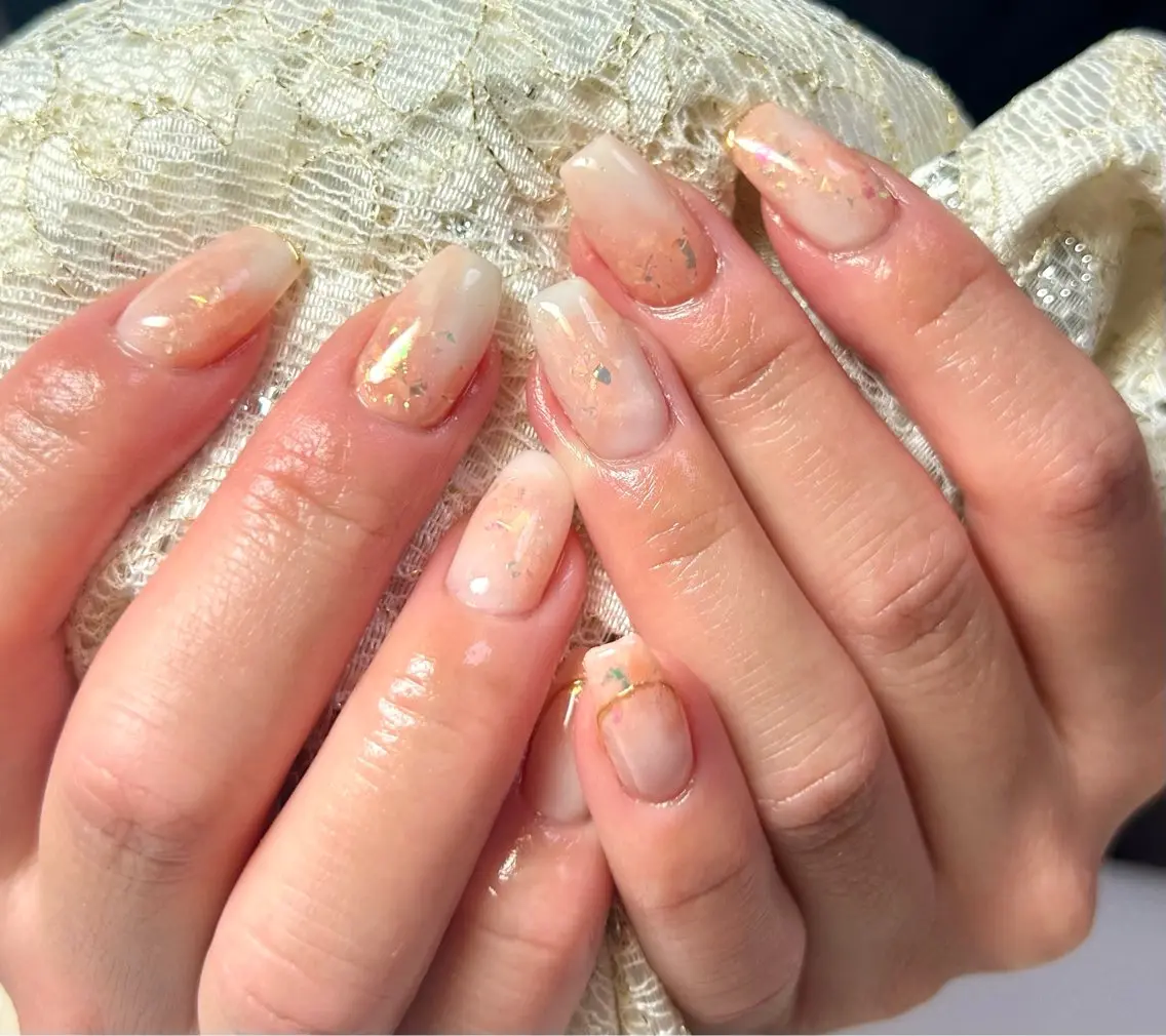 ネイル 桜ネイル ニュアンスネイル ハンドネイル Maison Mielのネイルデザイン
