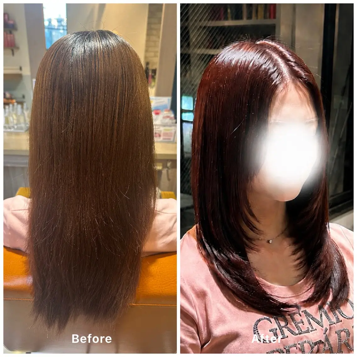 セミロング カラー ヘアカラー トリートメント 艶髪×透明感カラー ののかのヘアスタイル