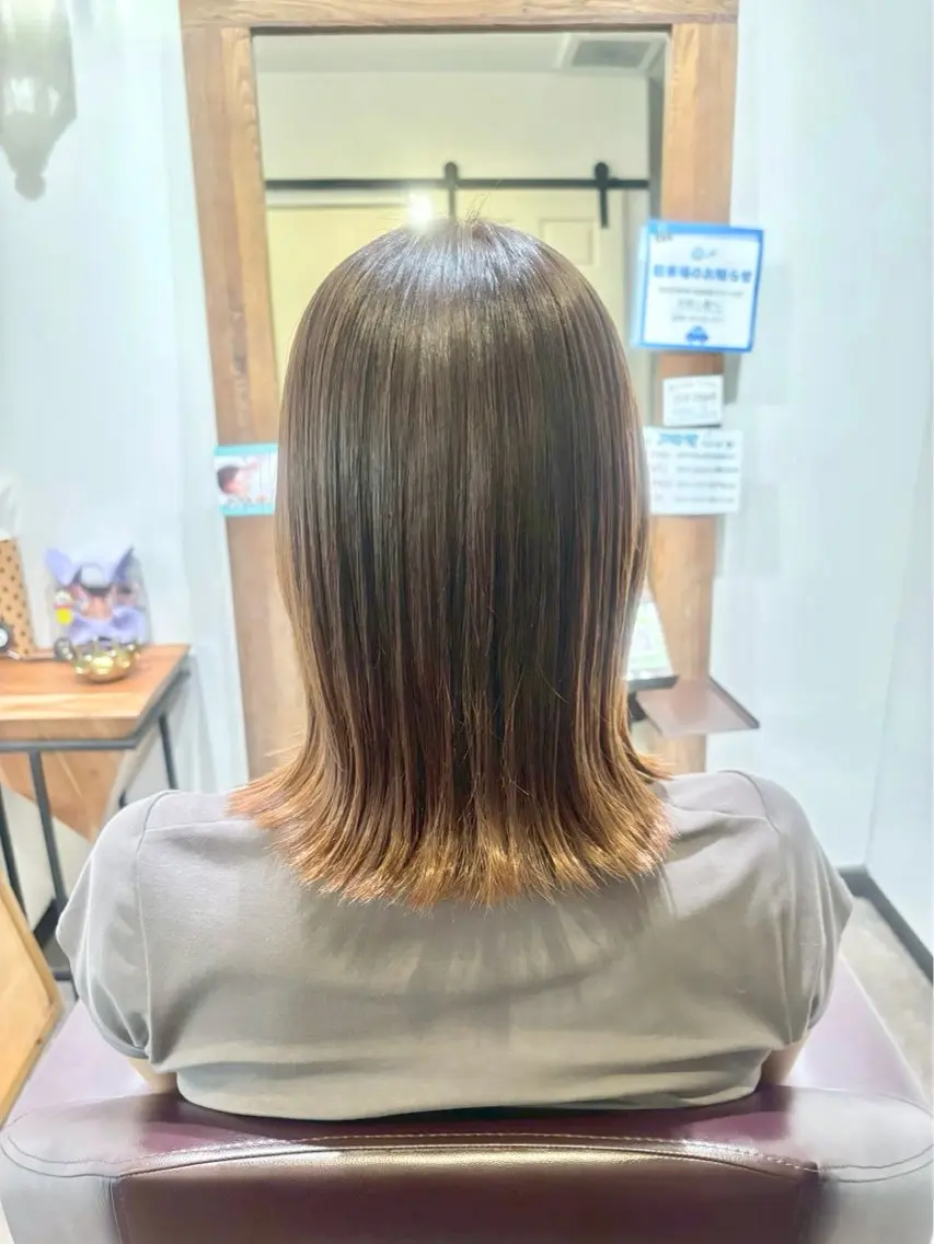 ミディアム カラー ヘアカラー 奥村 みさのヘアスタイル