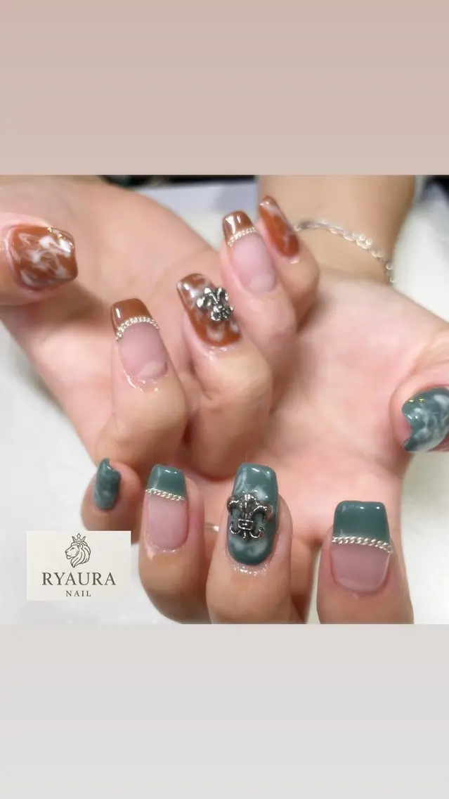 ネイル 大理石ネイル(マーブル) 持ち込み RYAURA NAILのネイルデザイン