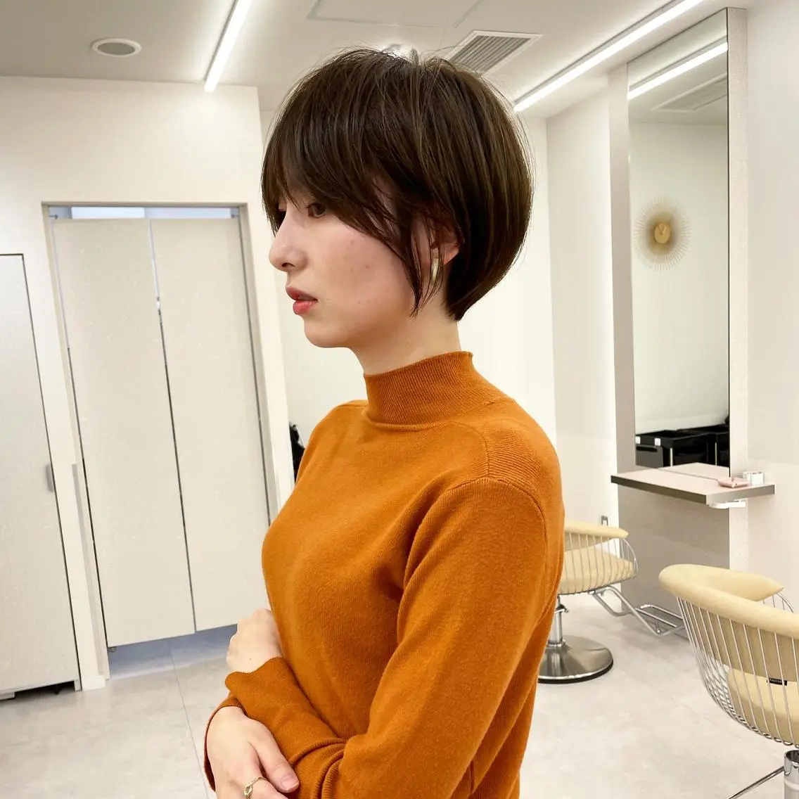 ショート カラー ショートボブ ショートレイヤー ハンサムショート 丸みショート ボブ カット ヘアカラー トリートメント ヘッドスパ 木原良 (キハラ リョウ)のヘアスタイル