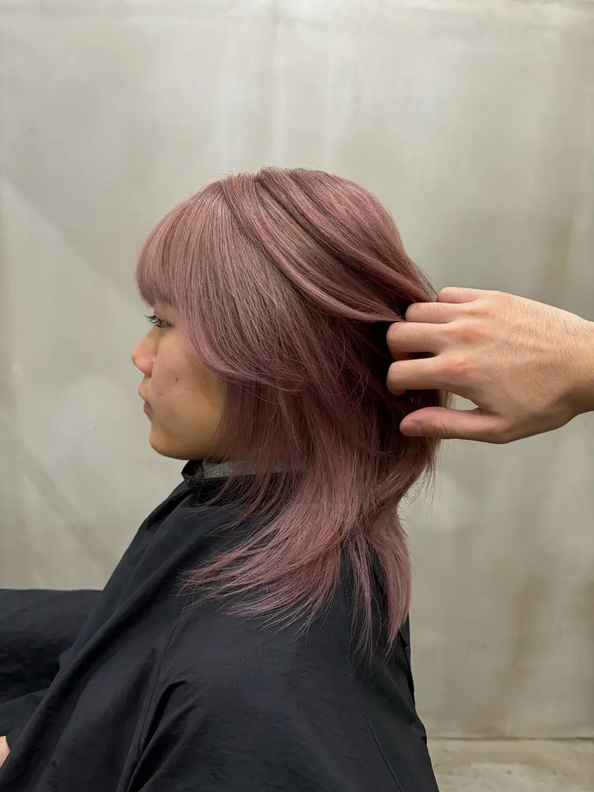 ミディアム カラー ピンクカラー ヘアカラー 中園康 /カラー/ブリーチのヘアスタイル