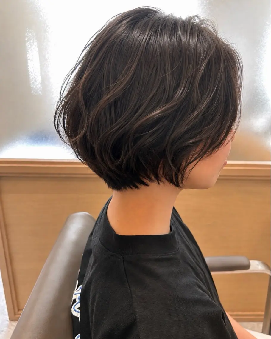 ショート カラー ショートボブ ブリーチ ケアブリーチ ケアカラー ボブ カット トリートメント ヘッドスパ 久木原 ゆりのヘアスタイル