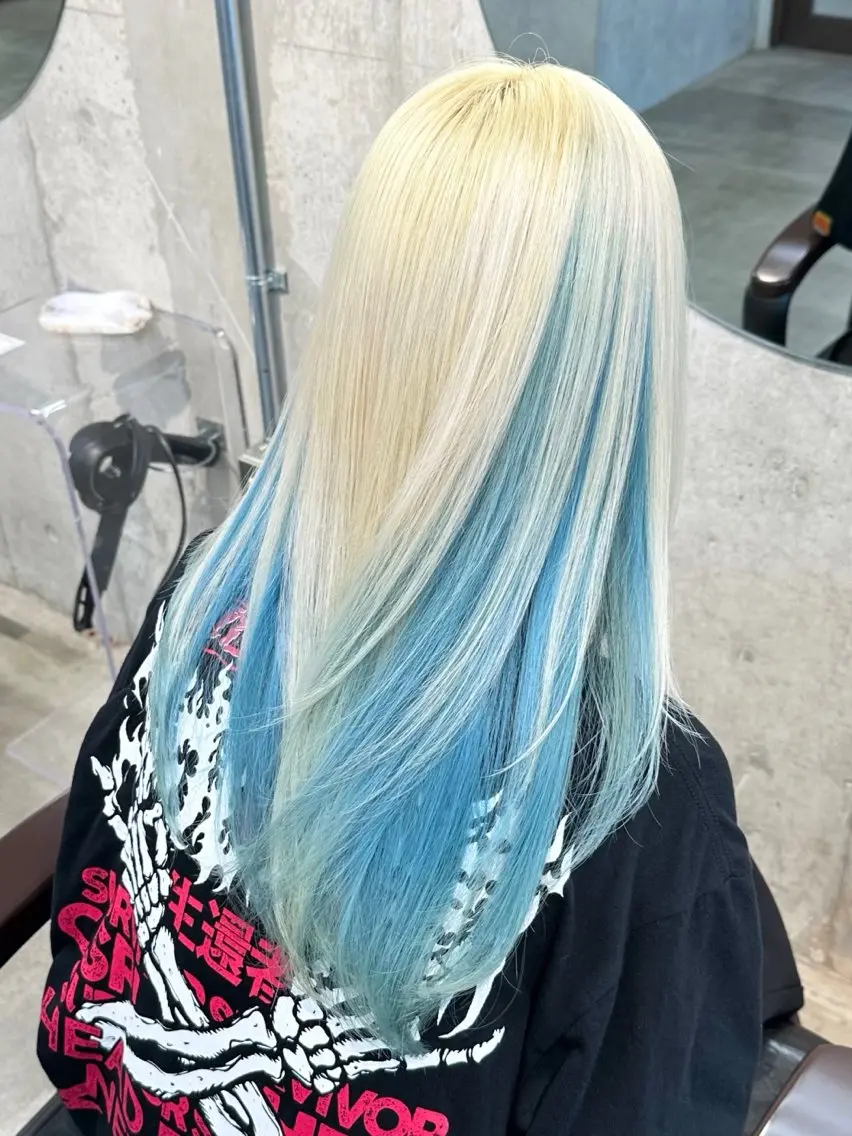 ロング ヘアカラー トリートメント 🤍ムラ修正ブリーチ 🤍原宿/YUUのヘアスタイル