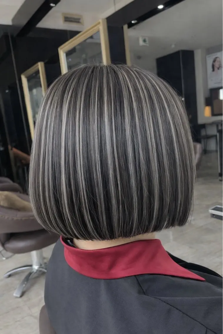 ミディアム カラー 切りっぱなしボブ ブリーチ デザインカラー ハイライトカラー ボブ WiLL 阪急茨木店のヘアスタイル