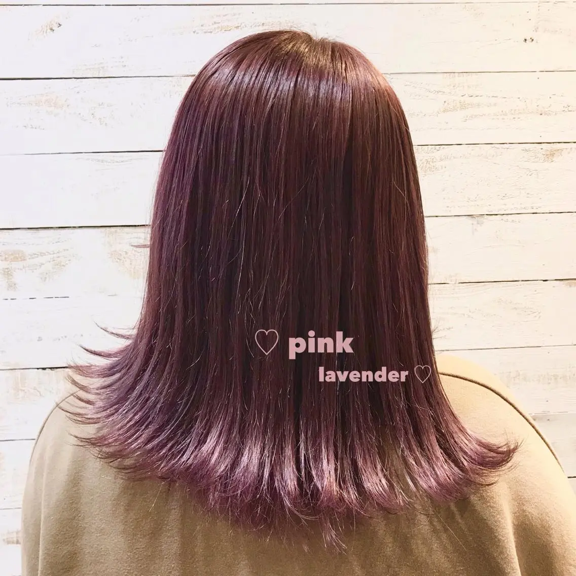 ミディアム カラー ラベンダーカラー ピンクカラー ブリーチなしカラー ダブルカラーエクステのヘアスタイル