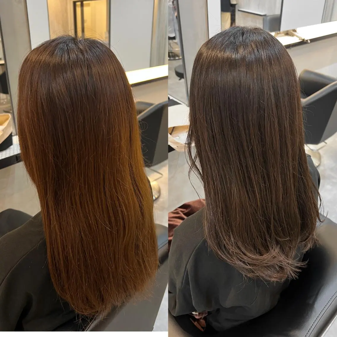 ロング カラー ベージュカラー オリーブベージュ ヘアカラー トリートメント 工藤 梨花のヘアスタイル