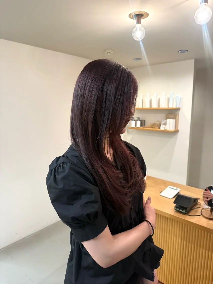 カラー ラベンダーカラー ピンクカラー ピンクラベンダー 新美 あかねのヘアスタイル