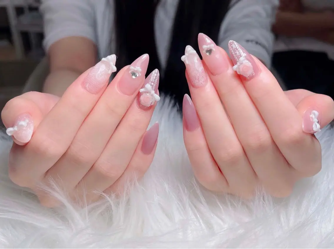 ネイル アートネイル 韓国ネイル 持ち込み ワンホンネイル ハンドネイル Lenie Nail Salonのネイルデザイン