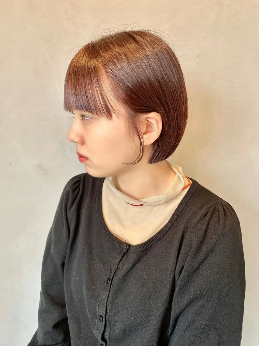 ショート カット ヘアカラー トリートメント ボブ/透明感カラー 長岡/三浦めい🌟のヘアスタイル