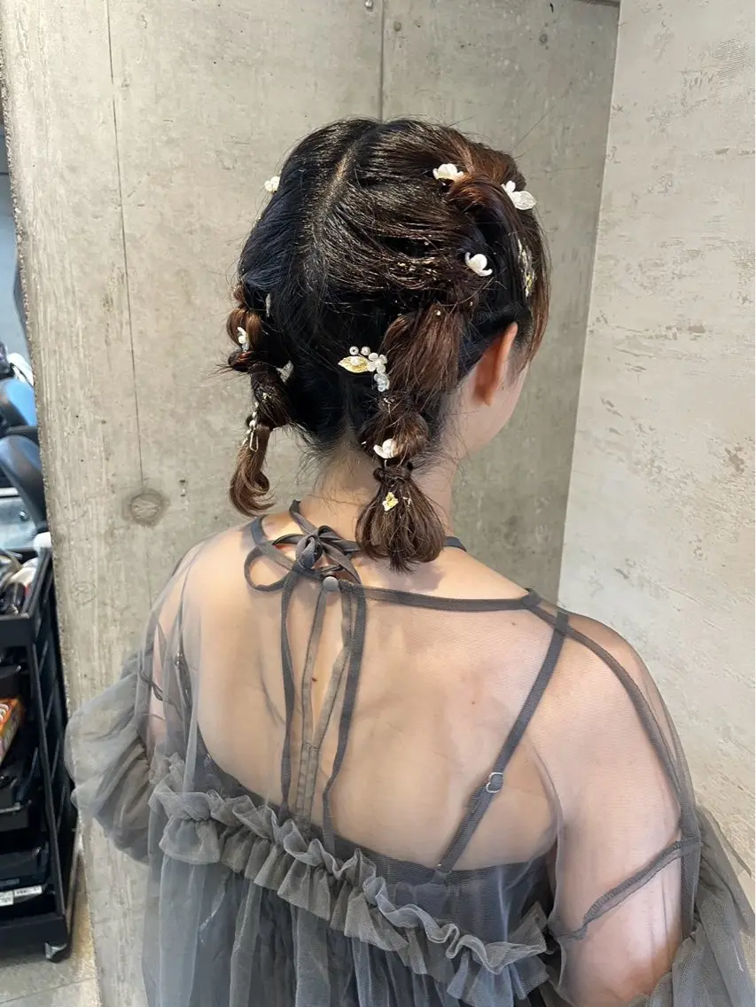 ミディアム ヘアアレンジ ヘアセット 美髪× ヘアセット✨Araiのヘアスタイル