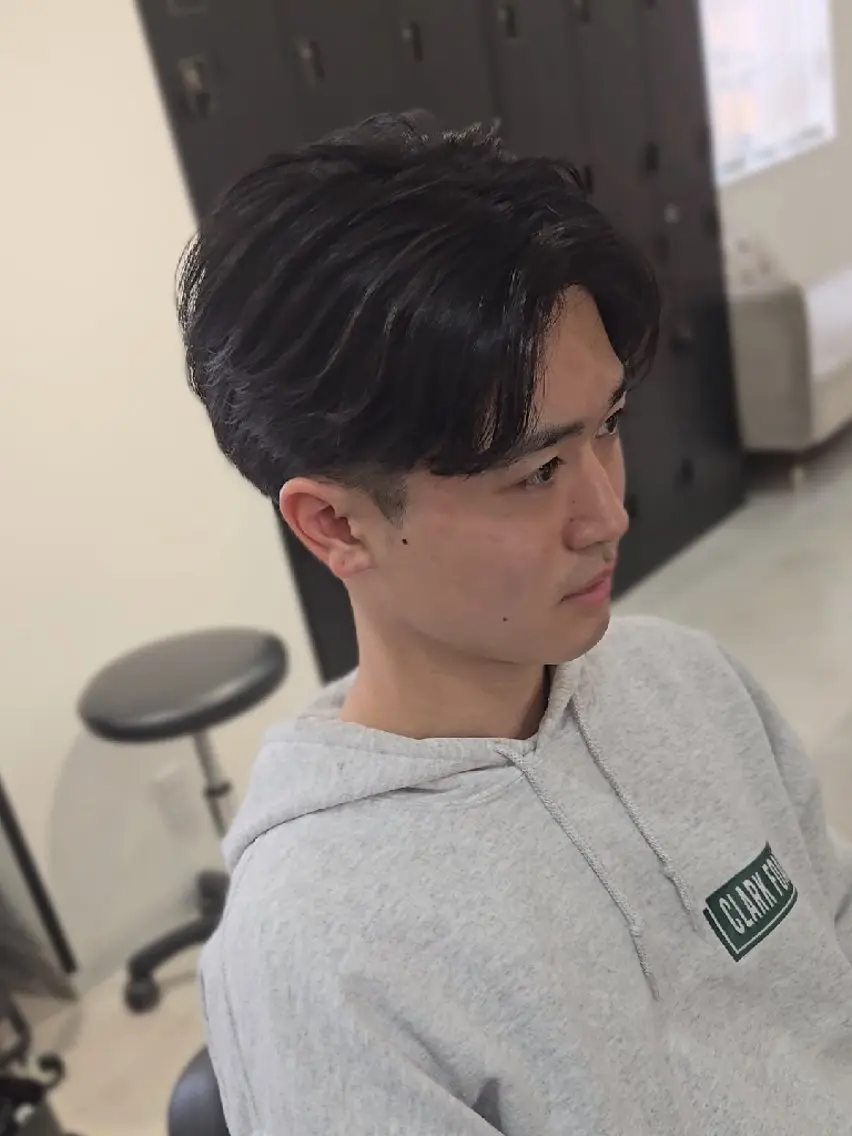 メンズ ミディアム センターパート 刈り上げ カット ヘアセット LEN名古屋/パーマ 海外ヘア/メンズ特化のヘアスタイル