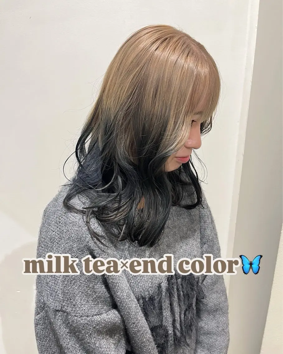 ミディアム カラー ブリーチ デザインカラー 透明感カラー人気 ナンバーワンMIYUのヘアスタイル