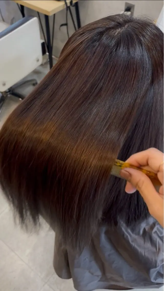 ロング カット 縮毛矯正 トリートメント 前山 祐佳のヘアスタイル