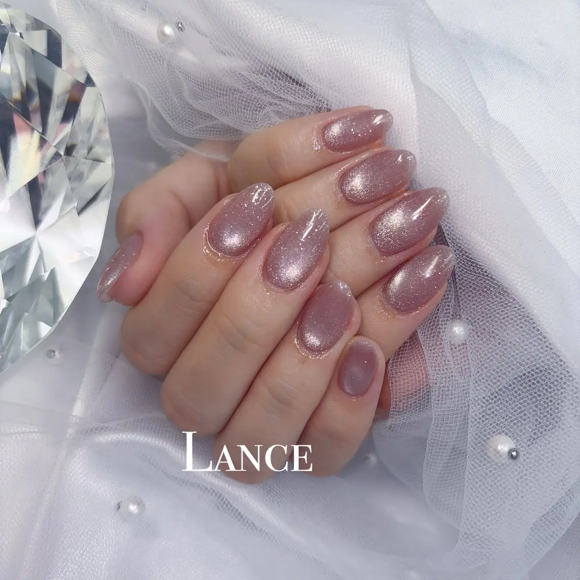 ネイル オーロラネイル ドット フットネイル 氷ネイル・うるうるネイル キラキラネイル ハンドネイル Lance nailのネイルデザイン