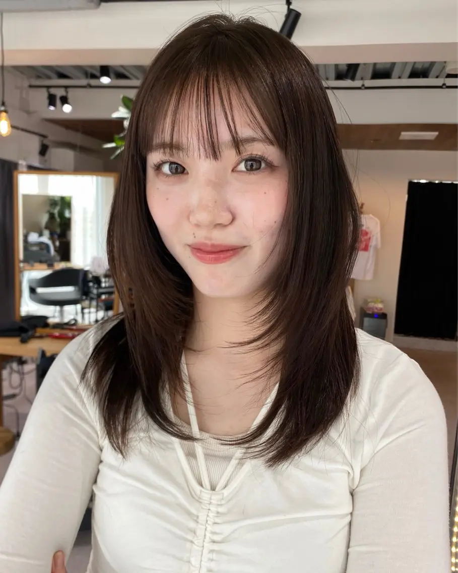 セミロング カット ヘアカラー iroha/ n.w.h🎀のヘアスタイル
