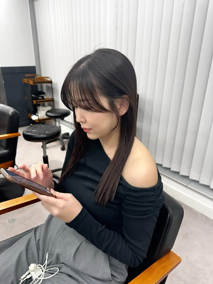 ロング カラー パーマ ヘアアレンジ メンズ キッズ レイヤーカット/ 巻ける縮毛矯正のヘアスタイル