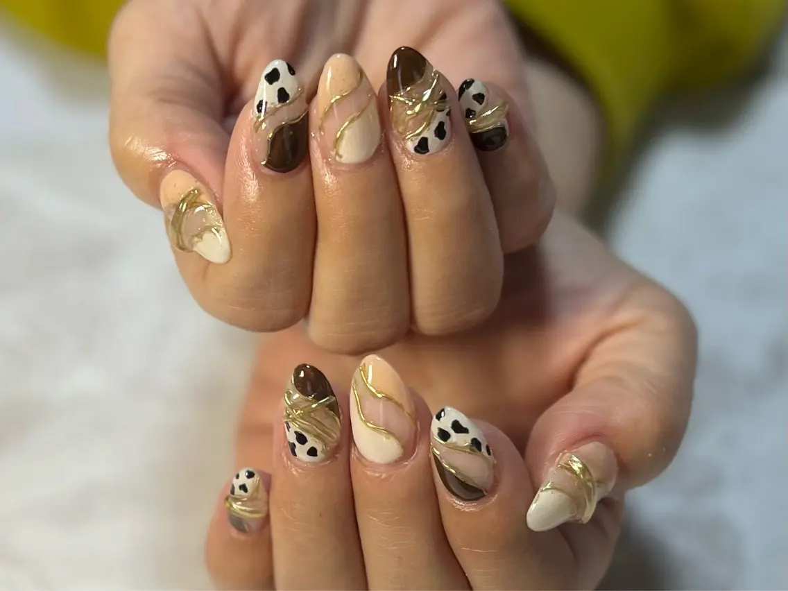 ネイル アニマル柄 フットネイル ニュアンスネイル シンプルネイル 春ネイル nail fufla ♡yamane♡のネイルデザイン