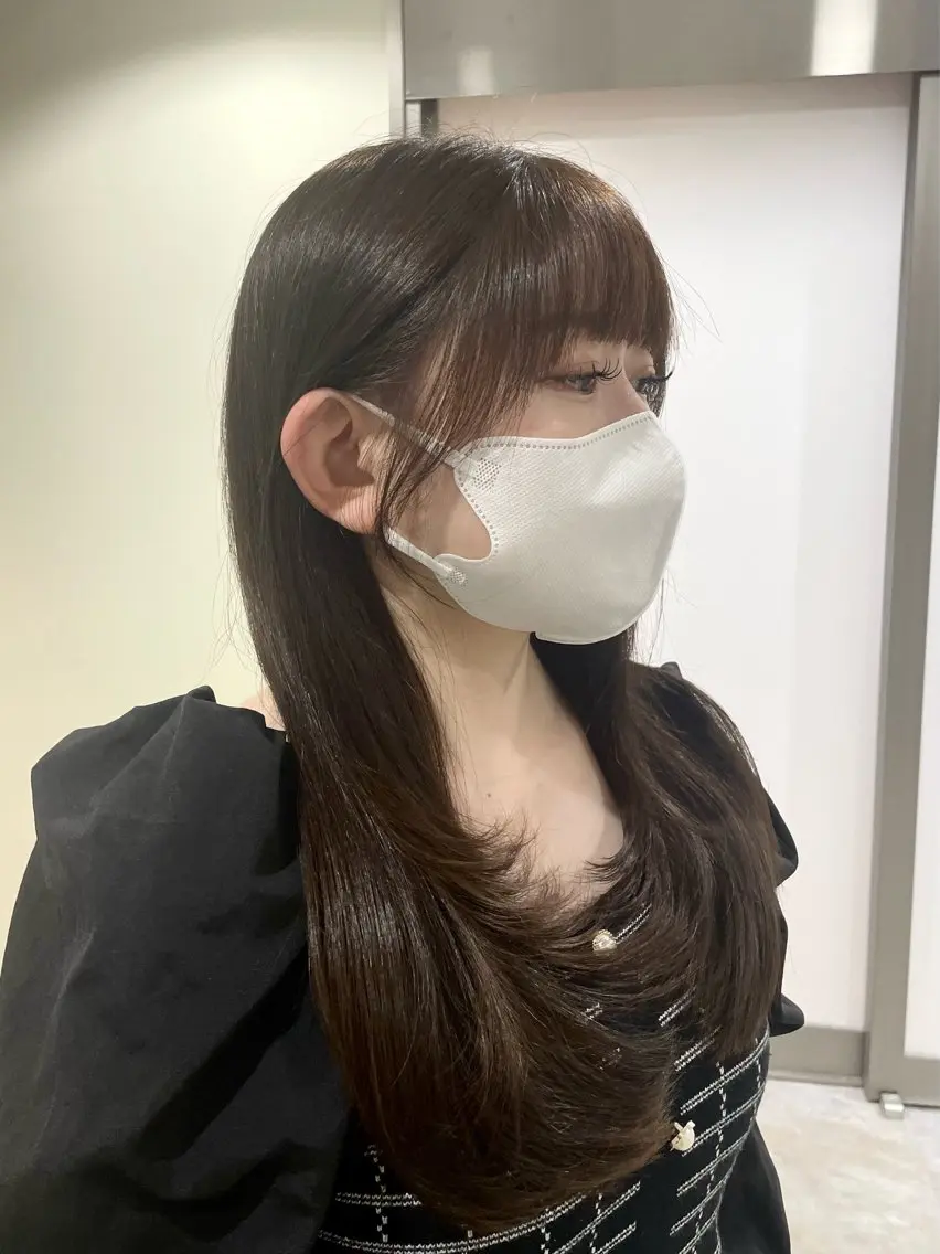 セミロング 顔周りカット 菜々🦖新宿 men's特化のヘアスタイル