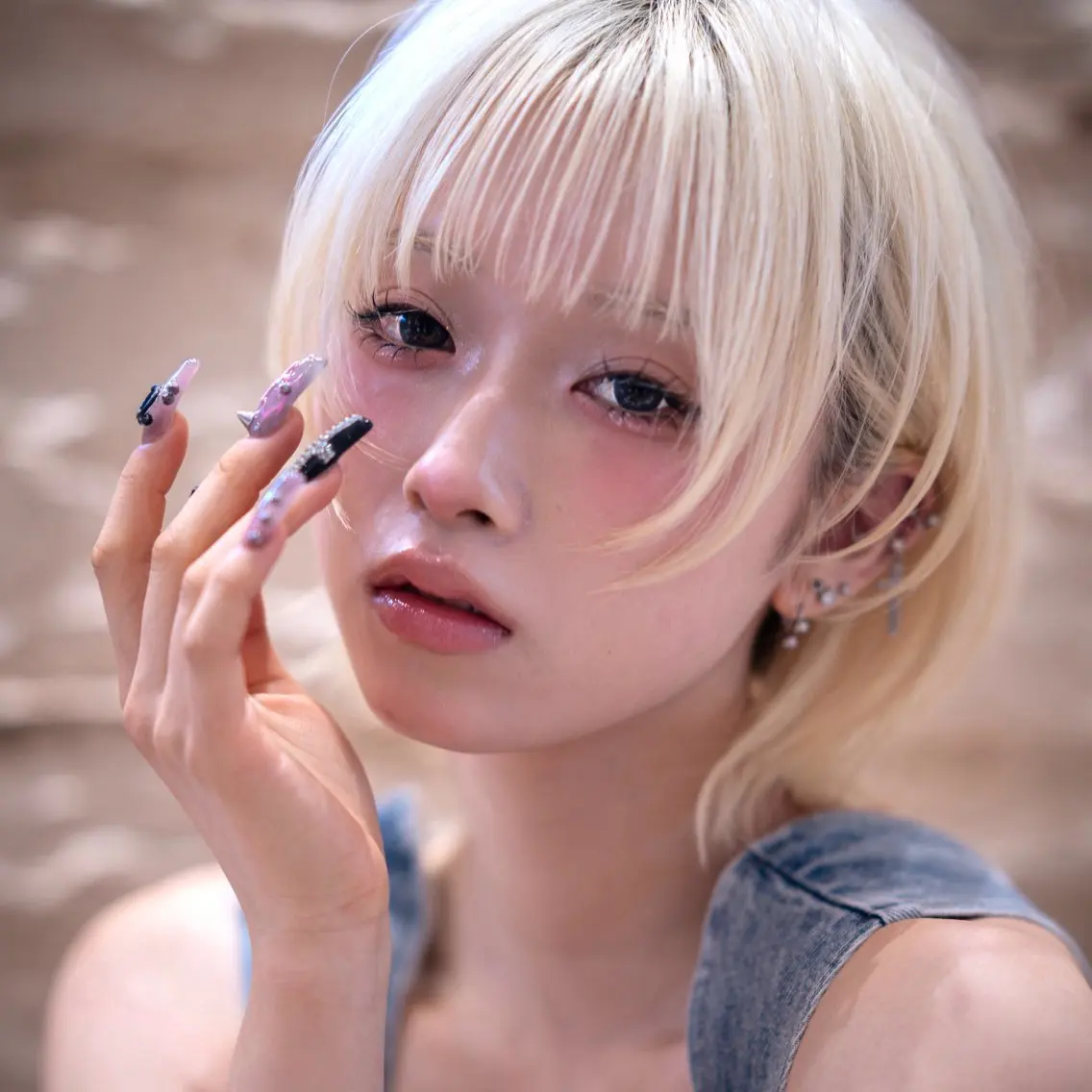 ショート ボブレイヤー ボブ 顔まわりレイヤー 顔周りカット ハッシュカット カット ヘアカラー トリートメント 原宿/韓国/髪質改善 /レイヤー/ボブのヘアスタイル