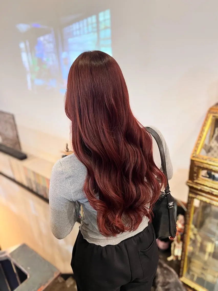 ロング カラー ブリーチ レッドカラー カット ヘアカラー トリートメント 髪質改善/アレンジ/ 高円寺/yamadaのヘアスタイル