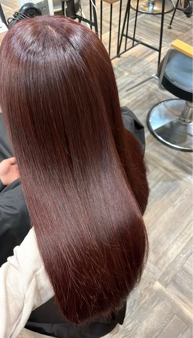 ロング カラー レッドカラー ラフィス♡ yumeのヘアスタイル