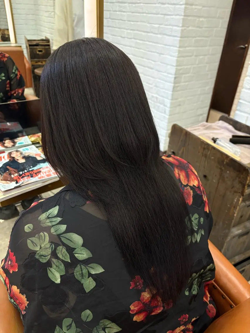 ロング 縮毛矯正 縮毛矯正 湯浅 菜月のヘアスタイル