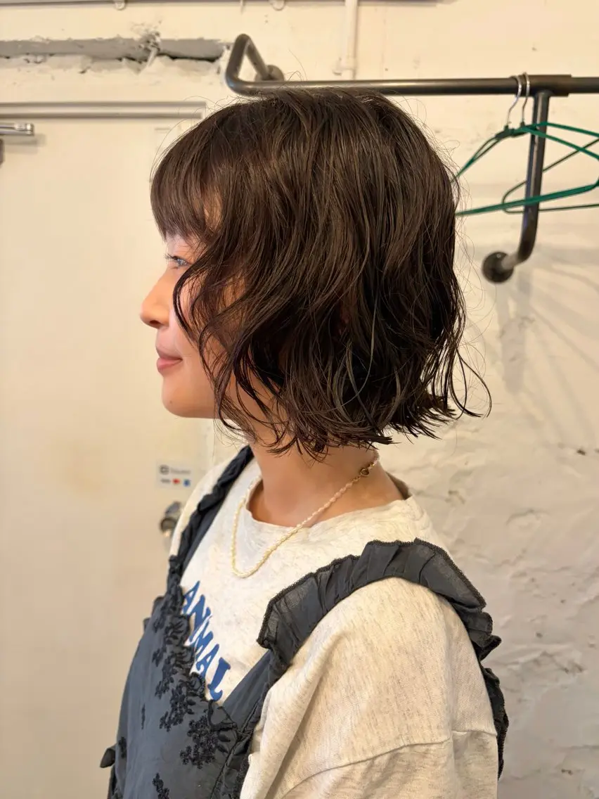 ミディアム カラー パーマ カット ヘアカラー パーマ トリートメント *UNU* RICOのヘアスタイル