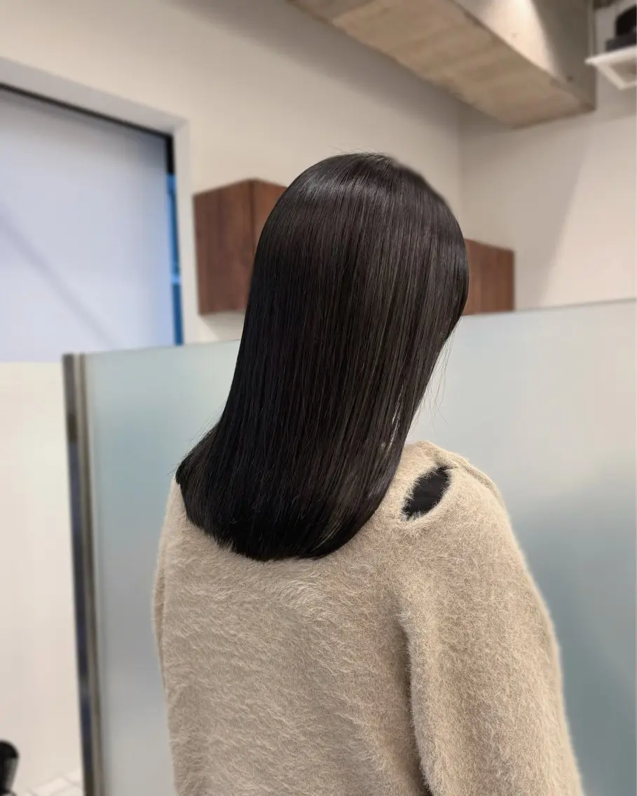 セミロング カラー 縮毛矯正 カット ヘアカラー 縮毛矯正 トリートメント 縮毛矯正+モテカラー 🎀✨MIHOのヘアスタイル