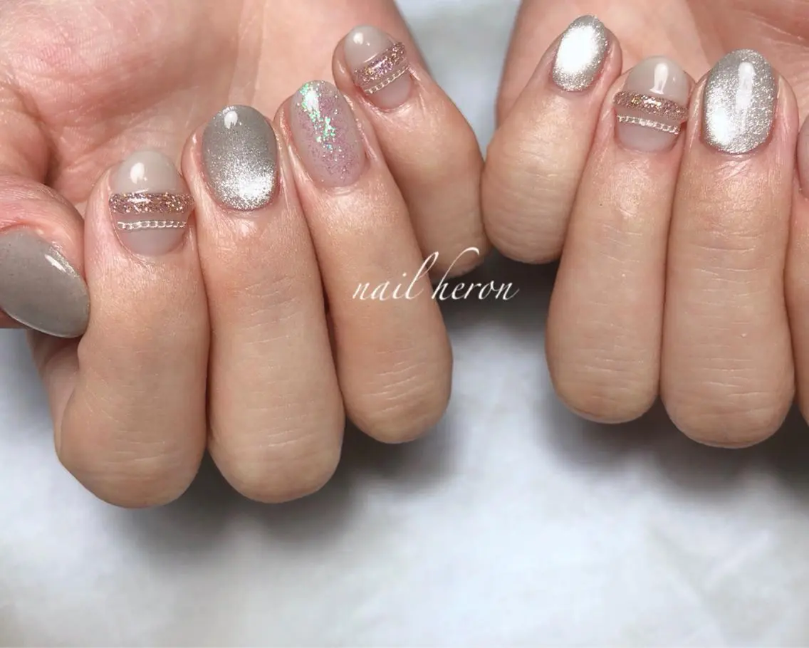 ネイル 冬ネイル ハンドネイル saki_ nail heronのネイルデザイン