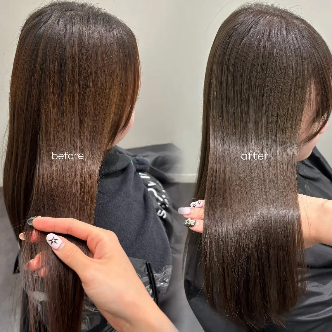 ロング カット ヘアカラー トリートメント 盛れる透明感カラー momokaのヘアスタイル