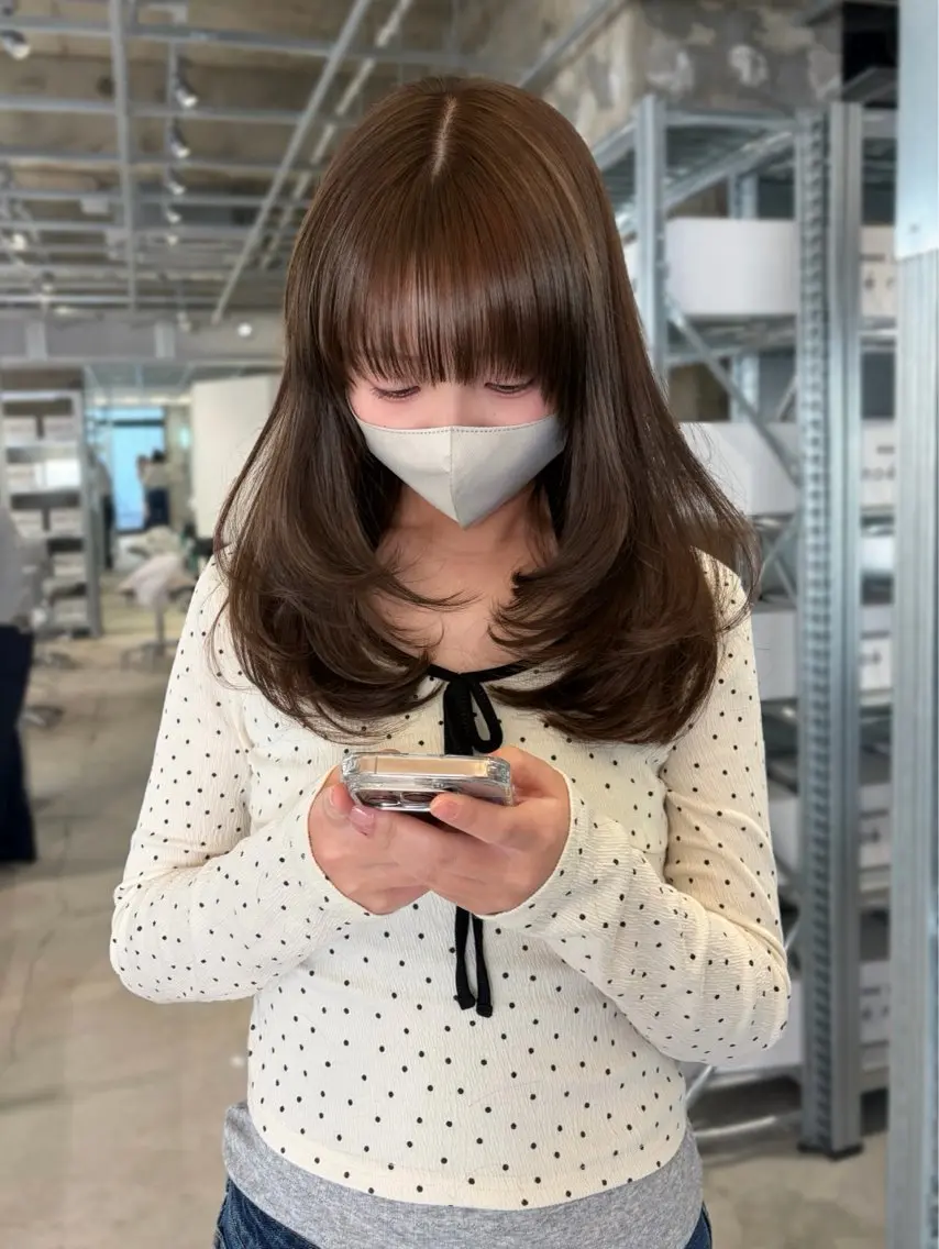 ミディアム カラー カット ダブルカラー/レイヤ ーカット 🤍ゆきなのヘアスタイル