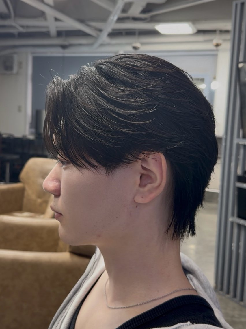 パーマ メンズ カット パーマ 梅田/センターパート 山下学偉のヘアスタイル