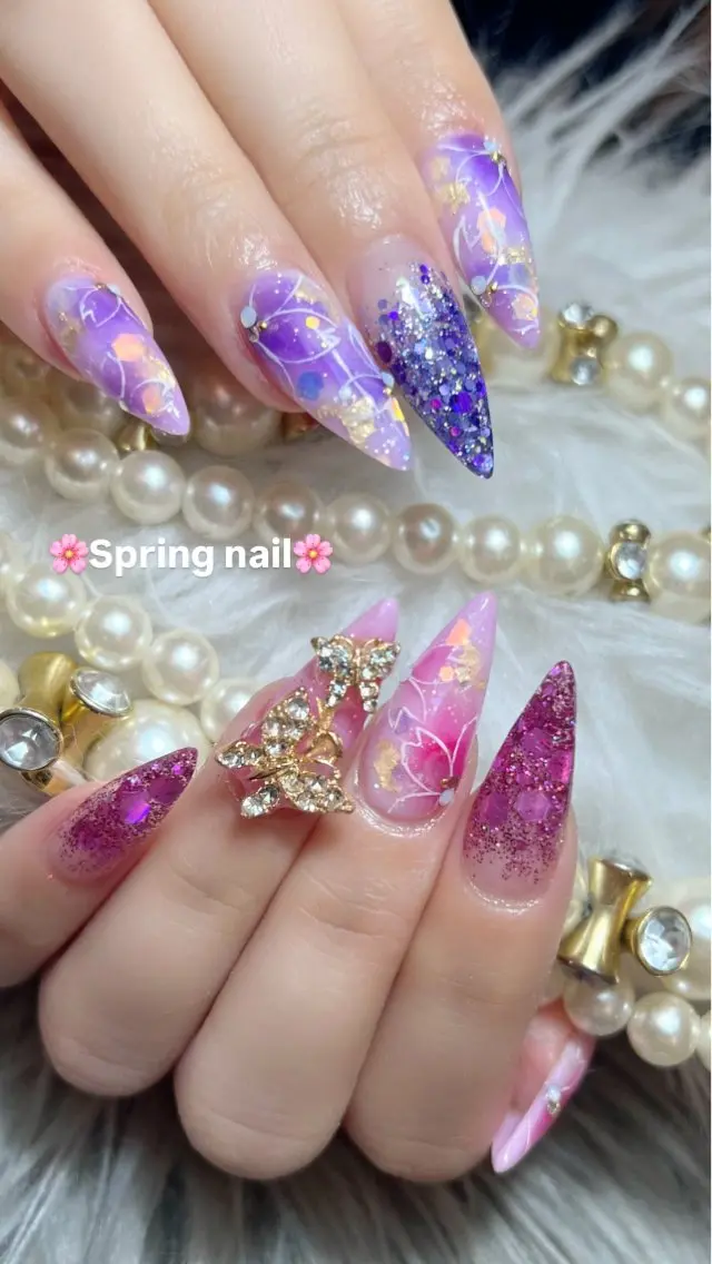 ネイル 桜ネイル 春ネイル スカルプ専門店 Feelのネイルデザイン
