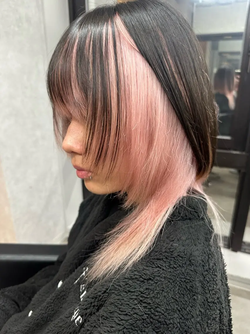 ショート ボブレイヤー ボブ 顔周りカット ハッシュカット ハイレイヤー 尾関 隼多のヘアスタイル