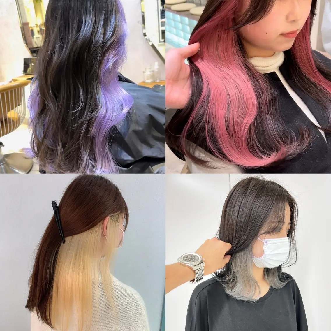 🤍ポイントでさりげなく大人気🤍❗️インナーカラー(ケアブリーチ使用)＋透明感カラー＋1step髪質改善✨の写真