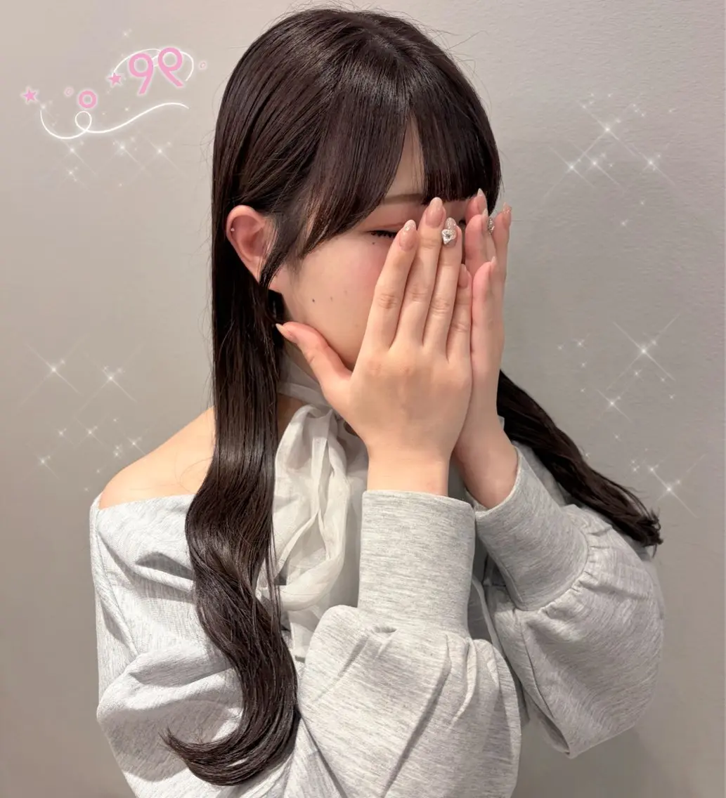 ロング カラー ブラウンカラー チョコレートブラウン カット ヘアカラー 顔周り/ガーリー /ヘアメ/あつはのヘアスタイル