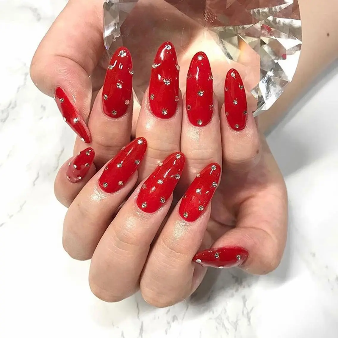 ネイル 渋谷／チップ長さ出し 👑アプレgel-xのネイルデザイン